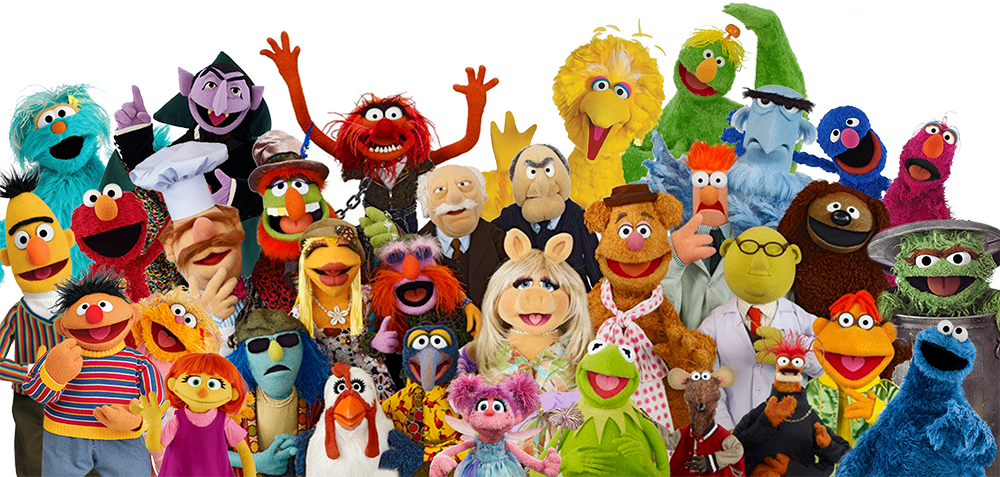 Collage of Sesame Street and Muppet Show Muppets